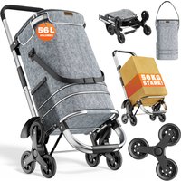 monzana® Einkaufstrolley Treppensteiger Grau