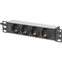 DIGITUS 10, Steckdosenleiste mit Aluminiumprofil, 4-fach