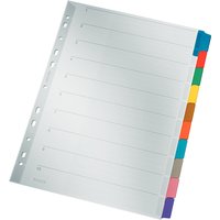 LEITZ Mylarkarton-Register, blanko, A4, 10-teilig, grau