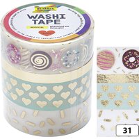 folia Deko-Klebeband Washi-Tape Hotfoil Gold II, 4er Set