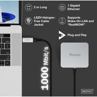 DIGITUS USB 3.2 Ethernet-Kabel, USB-C - RJ45 Stecker, 5,0 m – Bild 2