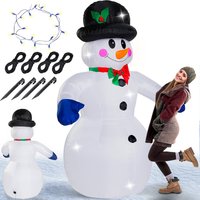 monzana Aufblasbare Weihnachtsdeko Schneemann mit 20 LEDs