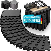 monzana® Bodenschutz-/Puzzlematten 36er-Set Schwarz 175x175x1cm