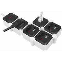 LogiLink Flexible Steckdosenleiste, mit 2x USB, schwarz/weiß – Bild 2