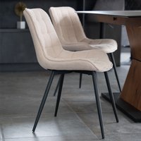 Polsterstuhl Esszimmer Cord IKALO 6er Set Creme – Bild 2