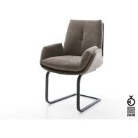 Freischwinger Clea-Flex Strukturstoff Soft Taupe Freischwinger flach Schwarz