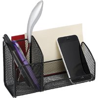 ALBA Stifteköcher, MESHTRI, Drahtmetall, 3-Fächer, schwarz