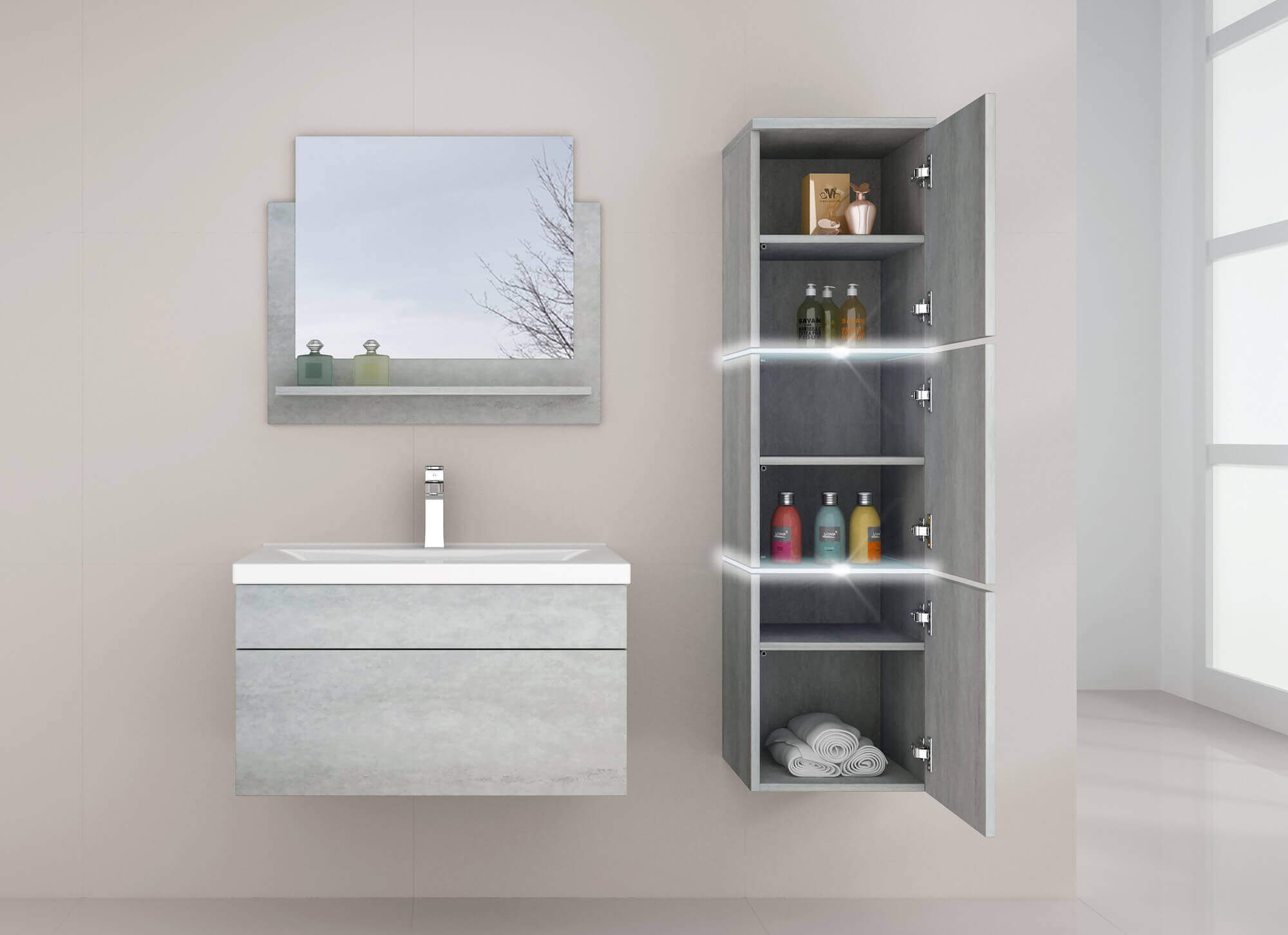 Home Deluxe 4058166164223 Badmöbelset Grau – Bild 5