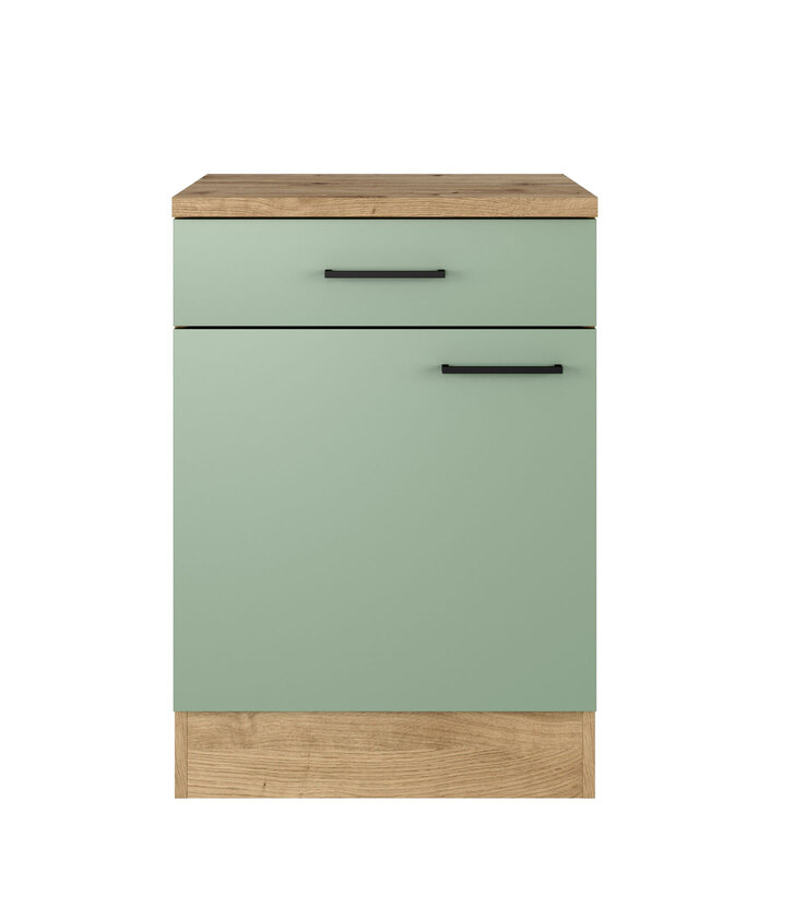 Unterschrank Cara Schilfgrün/Artisan Eiche NB 60cm – Bild 3