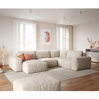 DELIFE Lanzo Ecksofa Cord Beige – Bild 2