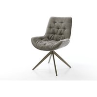 Drehstuhl Taimi-Flex Bouclé Soft Schlamm Kreuzgestell breit Effektfinish Titan 360 drehbar Wippfunktion