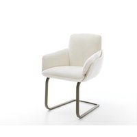 Freischwinger Luan-Flex mit Armlehnen Bouclé Soft Beige Freischwinger flach Effektfinish Titan