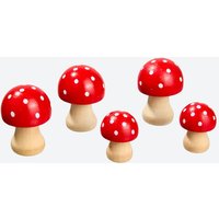 NKD 5225800 Deko-Pilze Holz 5er – Bild 2