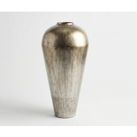 Vase Minoa B41 x T41 x H86 cm Metall Platin Aurum Handgemacht