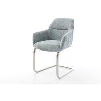 Freischwinger Pejo-Flex Chenille Pastellblau Freischwinger flach Edelstahl Taschenfederkern