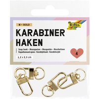 folia Karabinerhaken M, 12 x 33 mm, gold – Bild 2