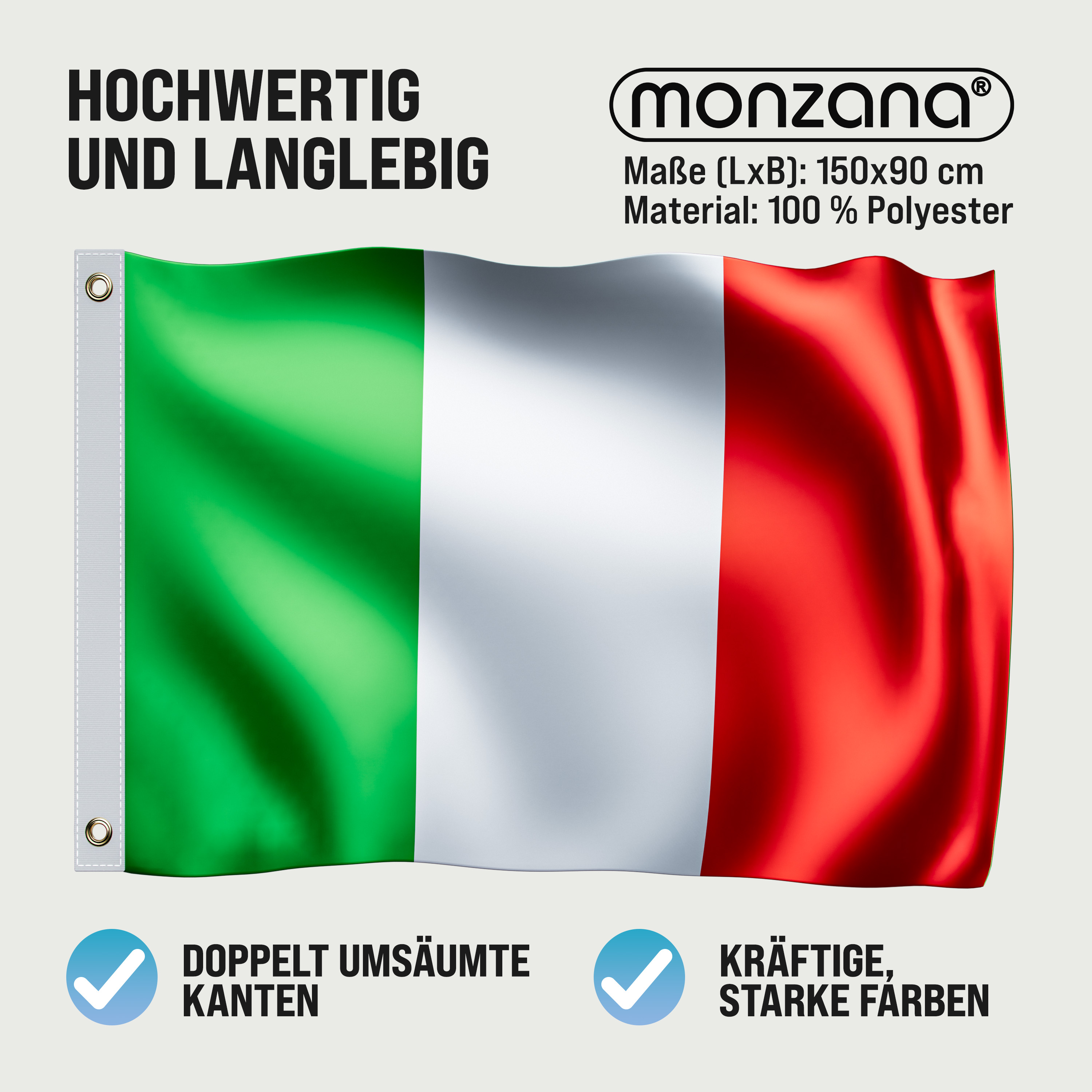 monzana Flagge Italien 150x90cm – Bild 3