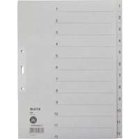 LEITZ Tauenpapier-Register, Zahlen, A4 Überbreite, 1-12,grau – Bild 2