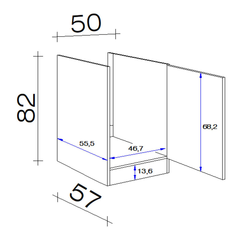 Spülenunterschrank Nano Braun 50 x 82 x 57 cm – Bild 3