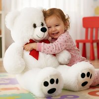 monzana Plüschtier Teddybär L Weiß 50cm