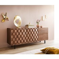 Sideboard Fevo 175 cm Akazie Braun 2 Türen 3 Schubfächer L-Fuß