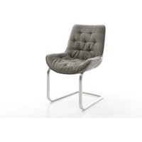 Freischwinger Taimi-Flex Bouclé Soft Schlamm Freischwinger flach Edelstahl