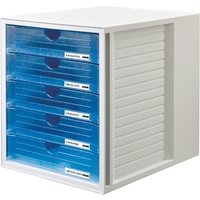HAN Schubladenbox SYSTEMBOX, 5 Schübe, lichtgrau/blau – Bild 2