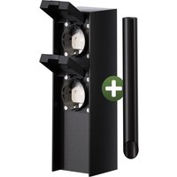 monzana Gartensteckdose Schwarz 2er-Stecker 23x7x7cm