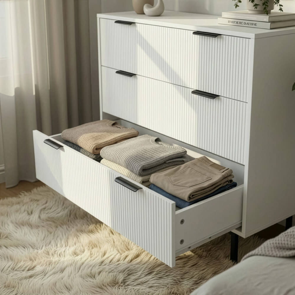 Kommode NYLA Weiß - 90 x 80 cm – Bild 3