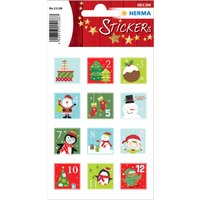 HERMA Weihnachts-Sticker DECOR Adventskalenderzahlen Kinder