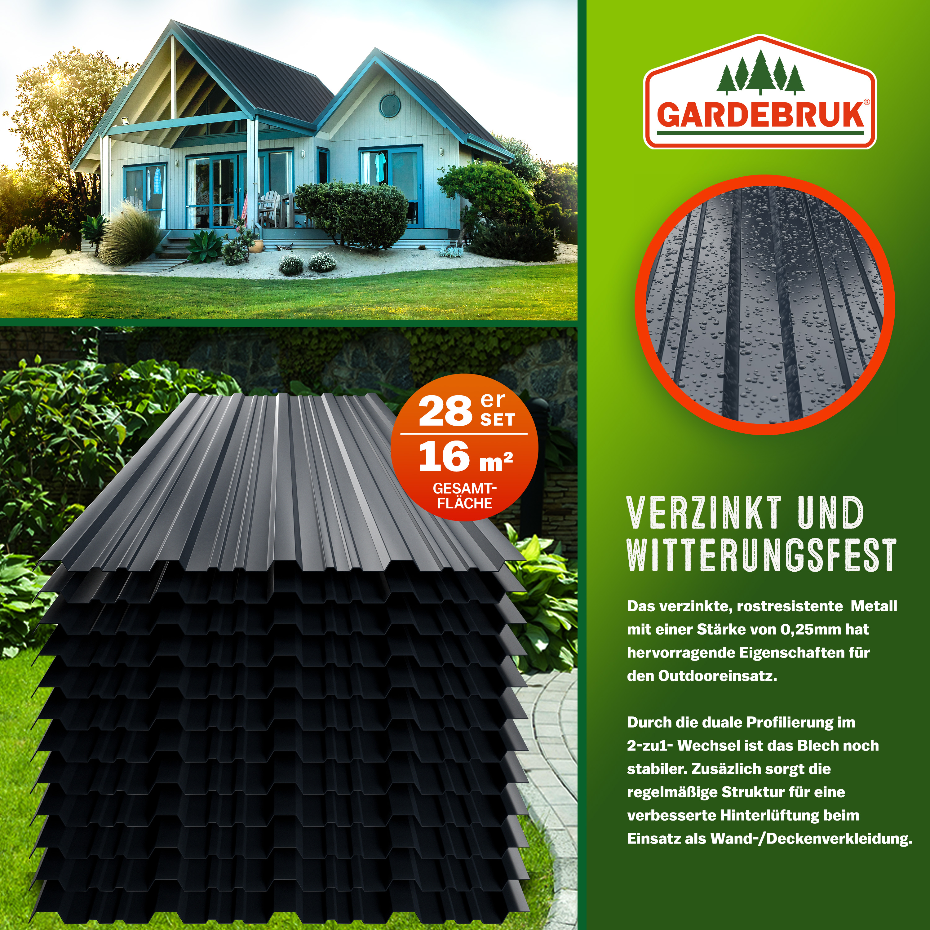 Gardebruk 997723 Trapezblech 28er-Set – Bild 2