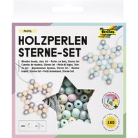 folia Holzperlen Sterne-Set PASTELL, 161-teilig – Bild 2