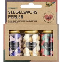 folia Siegelwachs-Perlen CLASSIC, 3 Dosen, farbig sortiert