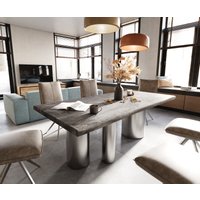 DELIFE Edge Esstisch Akazie Platin