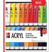 Marabu Acrylfarben-Set, 18 x 36 ml, farbig sortiert – Bild 2