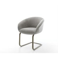Freischwinger Vinka-Flex mit Armlehnen Strukturstoff Soft Grau Freischwinger flach Effektfinish Titan Taschenfederkern