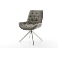Drehstuhl Taimi-Flex Bouclé Soft Schlamm Kreuzgestell breit Edelstahl 360 drehbar Wippfunktion