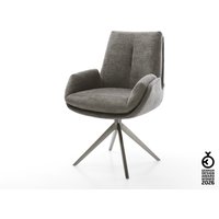Drehstuhl Clea-Flex Bouclé Soft Schlamm Kreuzgestell breit Graphit 360 drehbar Wippfunktion