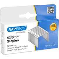 RAPESCO Heftklammern 53/6, verzinkt, 2.000 Stück