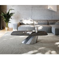 Couchtisch Edge Boot 140x80 cm Keramik Laminam® Noir Desir Braun Parabi Metallic Silber