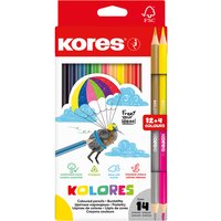 Kores Dreikant-Buntstifte, KOLORES, 12er Etui 2x Duo – Bild 2