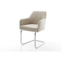 Freischwinger Greg-Flex Webstoff Soft Beige Freischwinger flach Edelstahl Taschenfederkern