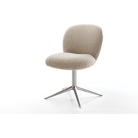 Drehstuhl Nube-Flex Bouclé Schlamm Fußkreuz Edelstahl 360 drehbar Wippfunktion Taschenfederkern