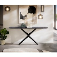 Konsolentisch Edge Boot 180x40 cm Keramik Laminam Nero Greco Anthrazit Estelo Metall Schwarz
