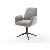 Drehstuhl Zoa-Flex Strukturstoff Soft Grau Fußkreuz Schwarz 360 drehbar Wippfunktion Taschenfederkern