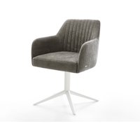 Drehstuhl Greg-Flex Bouclé Soft Schlamm Fußkreuz Weiß 360 drehbar Wippfunktion Taschenfederkern