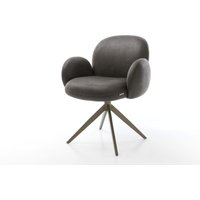 Drehstuhl Nube-Flex mit Armlehnen Mikrofaser Anthrazit Vintage Kreuzgestell breit Effektfinish Titan 360 drehbar Wippfunktion Taschenfederkern