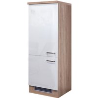 Demi-Geräteumbauschrank Valero Weiß Hochglanz/Braun 60x162x60cm – Bild 2