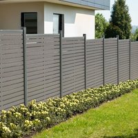 WPC Sichtschutzzaun ALIRA Dunkelgrau- 4 x Element 5 x Pfosten
