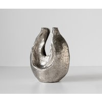 Skulptur Nexora B34 x T17 x H40 cm Aluminium Platin Handgemacht